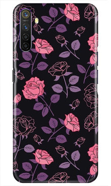 Rose Black Background Mobile Back Case for Realme X2 (Design - 27)