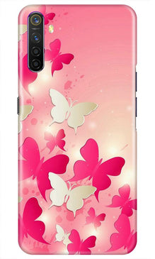 White Pick Butterflies Mobile Back Case for Realme X2 (Design - 28)