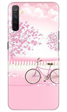 Pink Flowers Cycle Mobile Back Case for Realme X2  (Design - 102)