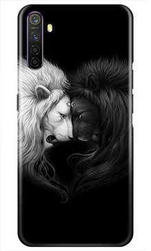 Dark White Lion Mobile Back Case for Realme X2  (Design - 140)