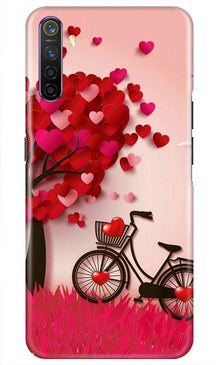 Red Heart Cycle Mobile Back Case for Realme X2 (Design - 222)