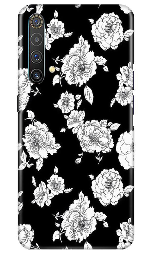 White flowers Black Background Case for Realme X3