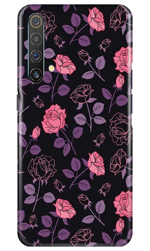 Rose Black Background Mobile Back Case for Realme X3 (Design - 27)