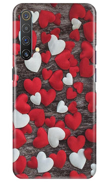 Red White Hearts Mobile Back Case for Realme X3  (Design - 105)