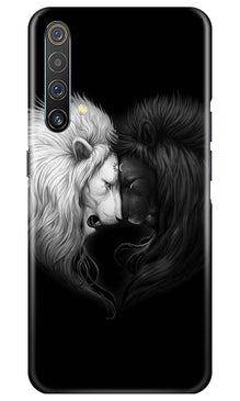 Dark White Lion Mobile Back Case for Realme X3  (Design - 140)