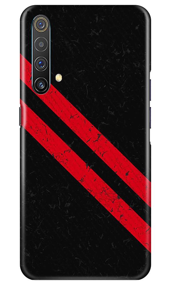 Black Red Pattern Mobile Back Case for Realme X3  (Design - 373)