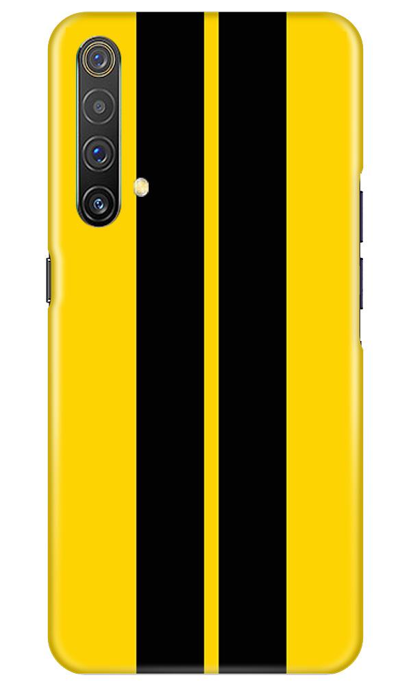 Black Yellow Pattern Mobile Back Case for Realme X3  (Design - 377)