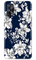 White flowers Blue Background Case for Realme X7 Pro