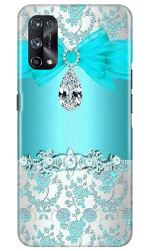 Shinny Blue Background Mobile Back Case for Realme X7 (Design - 32)