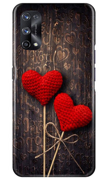 Red Hearts Mobile Back Case for Realme X7 (Design - 80)