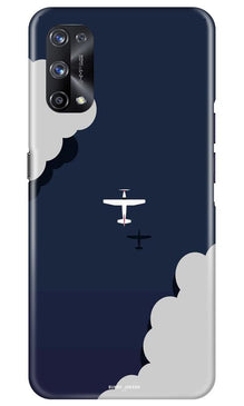 Clouds Plane Mobile Back Case for Realme X7 (Design - 196)