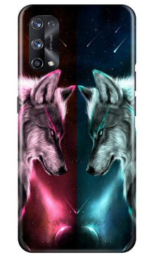 Wolf fight Mobile Back Case for Realme X7 (Design - 221)