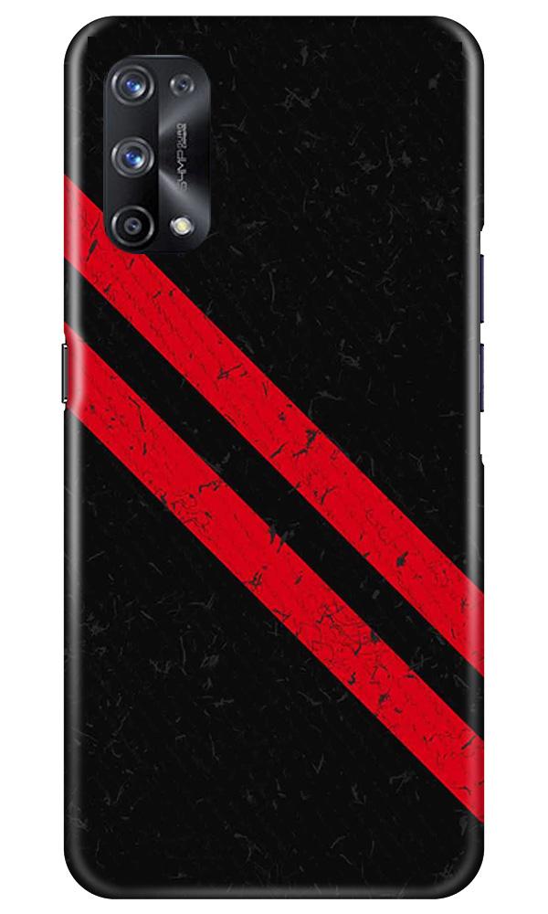 Black Red Pattern Mobile Back Case for Realme X7 (Design - 373)