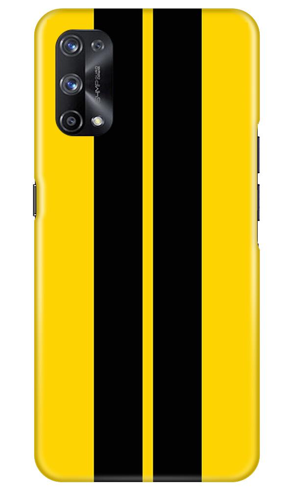 Black Yellow Pattern Mobile Back Case for Realme X7 Pro (Design - 377)