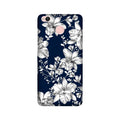 White flowers Blue Background Case for Redmi 4