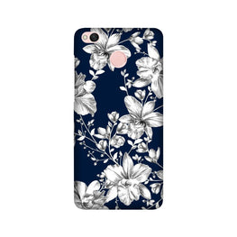 White flowers Blue Background Case for Redmi 4