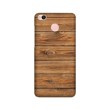 Wooden Look Mobile Back Case for Redmi 4  (Design - 113)
