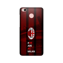 AC Milan Mobile Back Case for Redmi 4  (Design - 155)