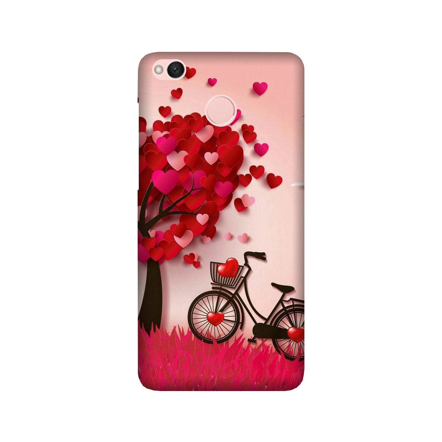Red Heart Cycle Case for Redmi 4 (Design No. 222)