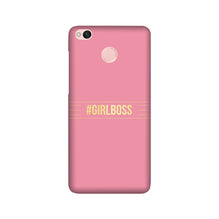 Girl Boss Pink Mobile Back Case for Redmi 4 (Design - 263)