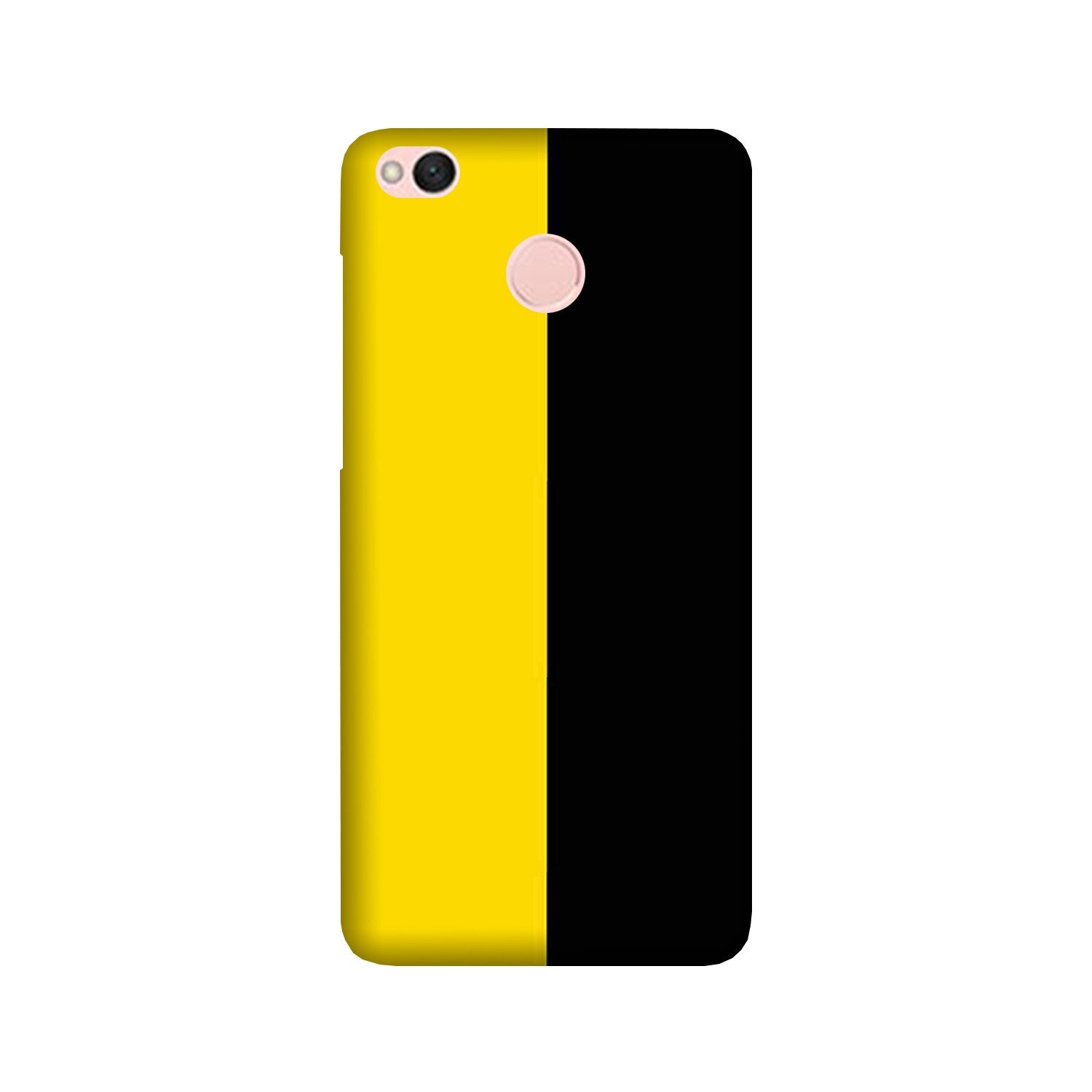 Black Yellow Pattern Mobile Back Case for Redmi 4  (Design - 397)