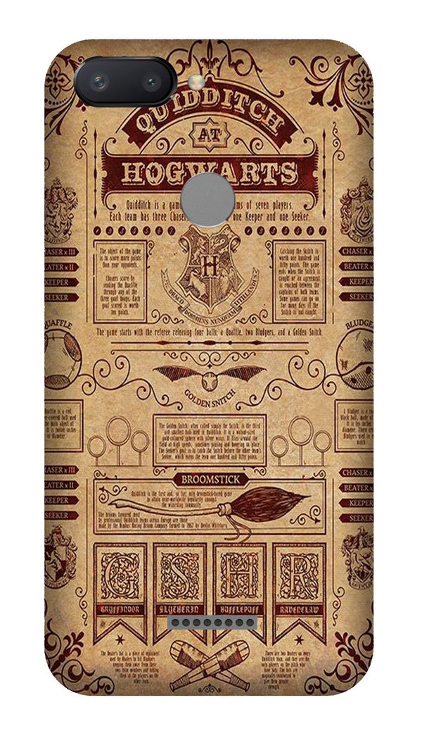 Hogwarts Mobile Back Case for Redmi 6  (Design - 304)