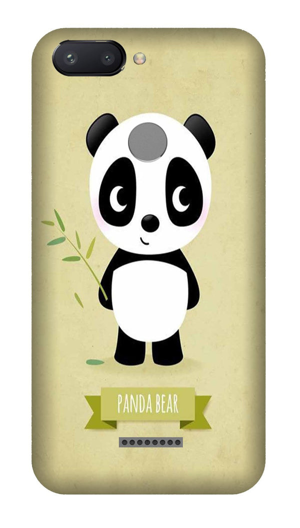 Panda Bear Mobile Back Case for Redmi 6  (Design - 317)