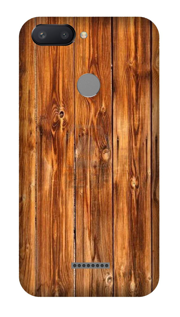 Wooden Texture Mobile Back Case for Redmi 6  (Design - 376)