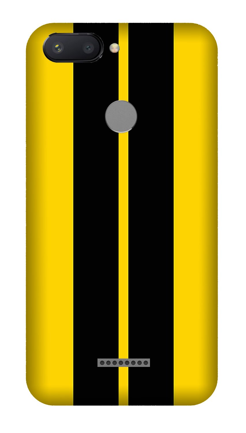 Black Yellow Pattern Mobile Back Case for Redmi 6  (Design - 377)