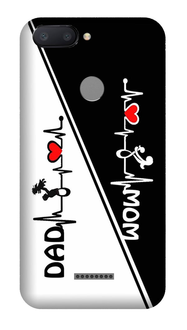 Love Mom Dad Mobile Back Case for Redmi 6  (Design - 385)