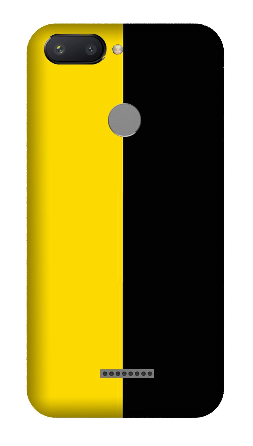 Black Yellow Pattern Mobile Back Case for Redmi 6  (Design - 397)