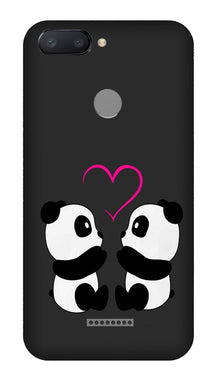 Panda Love Mobile Back Case for Redmi 6  (Design - 398)