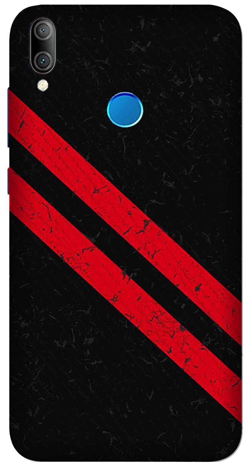 Black Red Pattern Mobile Back Case for Realme 3i  (Design - 373)