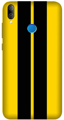 Black Yellow Pattern Mobile Back Case for Samsung Galaxy M10s (Design - 377)