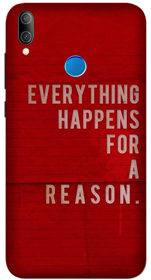 Everything Happens Reason Mobile Back Case for Realme 3 Pro  (Design - 378)