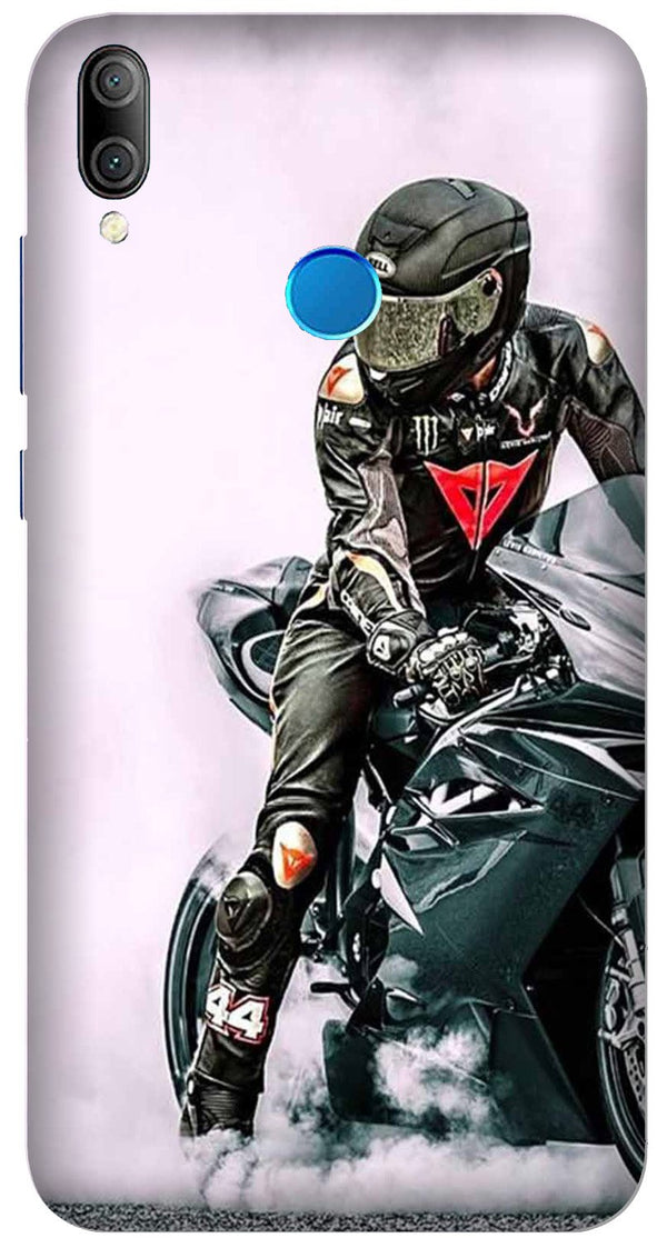 Biker Mobile Back Case for Realme 3 Pro  (Design - 383)