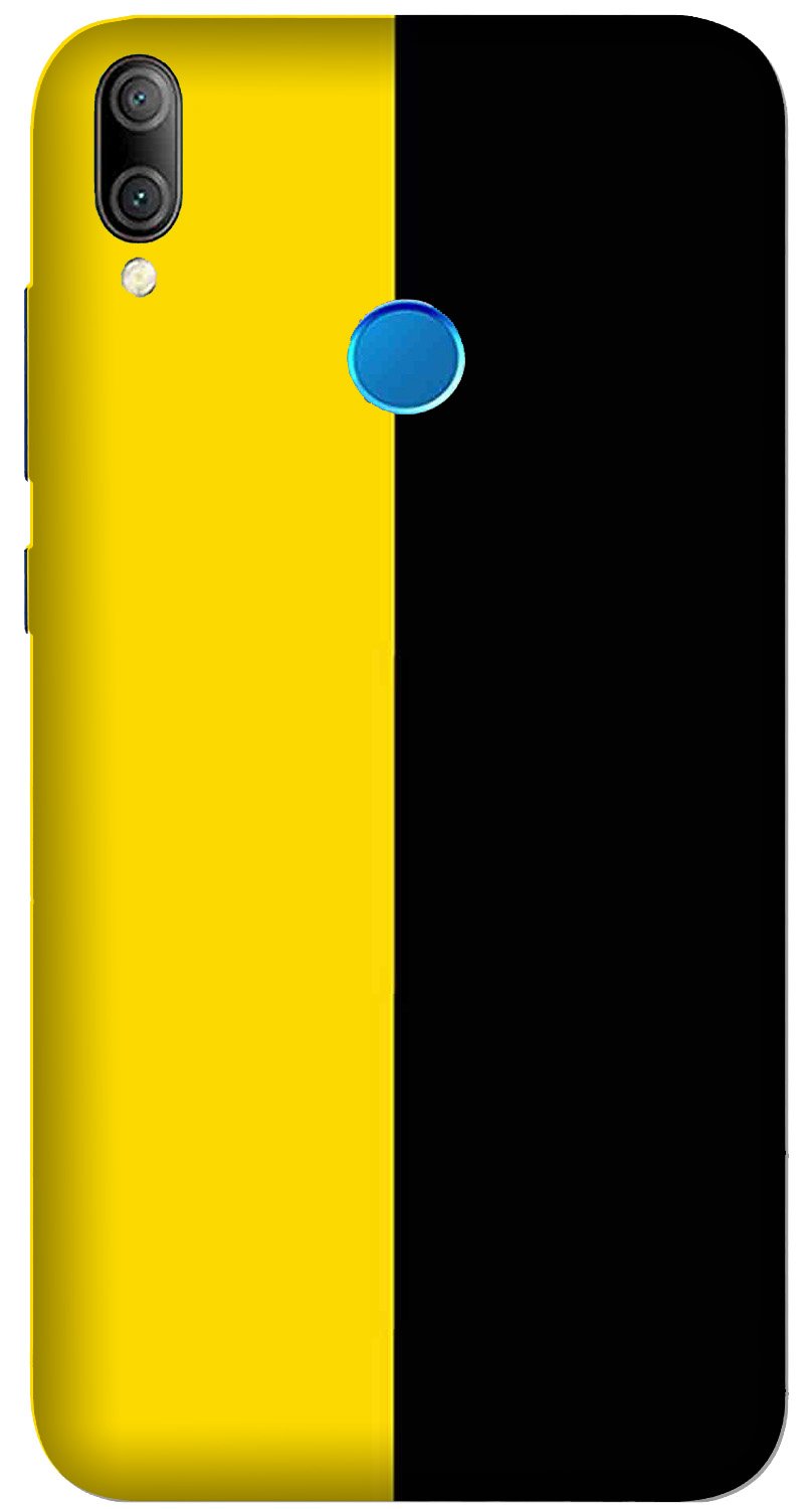 Black Yellow Pattern Mobile Back Case for Realme 3 Pro(Design - 397)