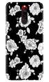 White flowers Black Background Case for Xiaomi Redmi 8