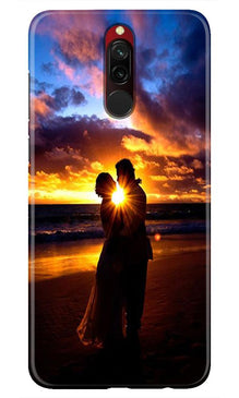 Couple Sea shore Mobile Back Case for Xiaomi Redmi 8 (Design - 13)