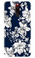 White flowers Blue Background Case for Xiaomi Redmi 8