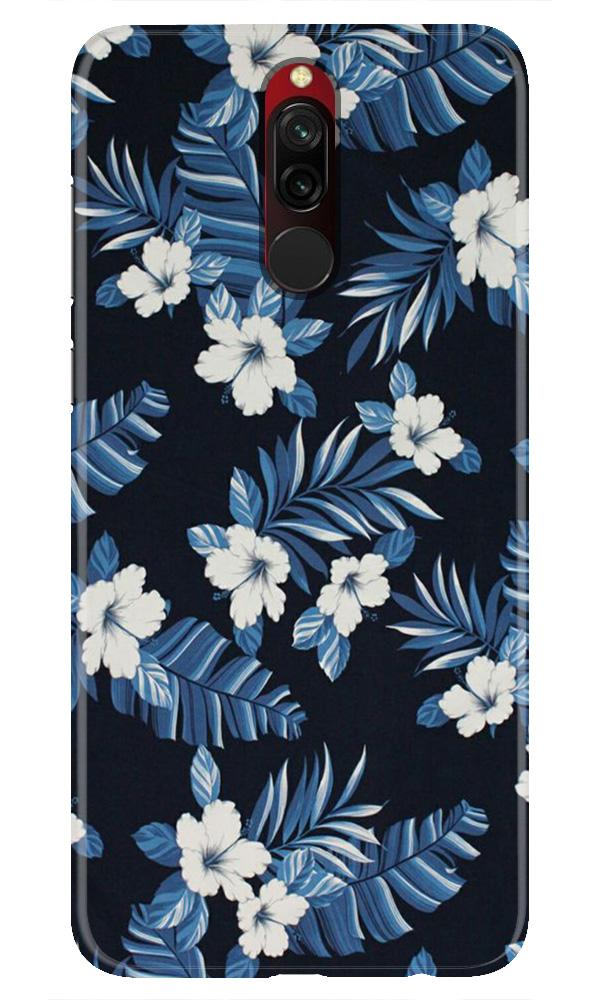 White flowers Blue Background2 Case for Xiaomi Redmi 8