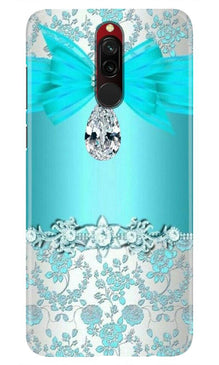 Shinny Blue Background Mobile Back Case for Xiaomi Redmi 8 (Design - 32)