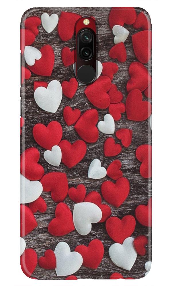 Red White Hearts Case for Xiaomi Redmi 8  (Design - 105)