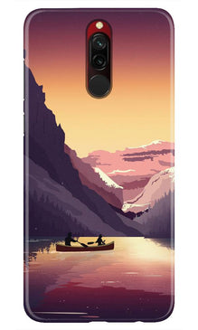Mountains Boat Mobile Back Case for Xiaomi Redmi 8 (Design - 181)