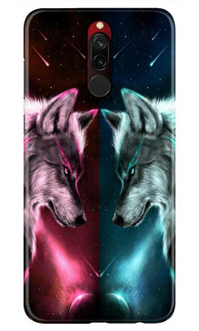 Wolf fight Mobile Back Case for Xiaomi Redmi 8 (Design - 221)