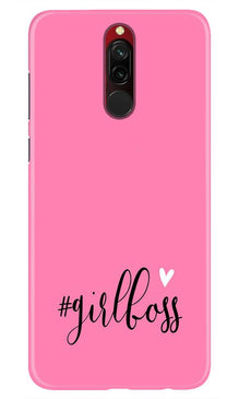 Girl Boss Pink Mobile Back Case for Xiaomi Redmi 8 (Design - 269)