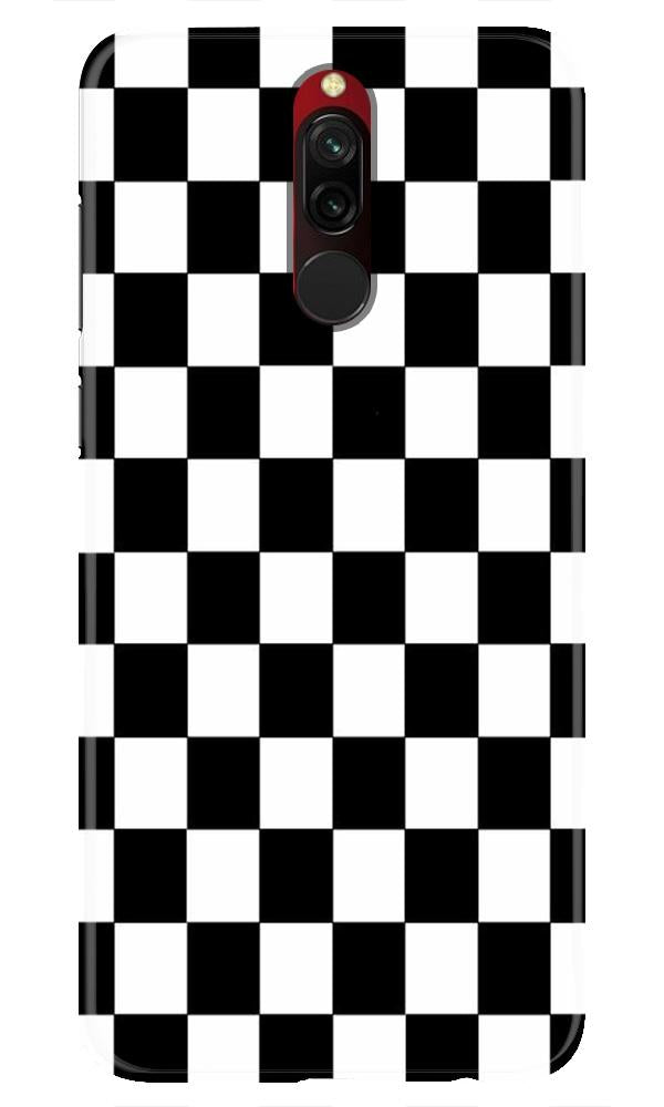 Black White Boxes Mobile Back Case for Xiaomi Redmi 8(Design - 372)