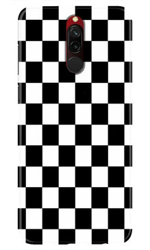 Black White Boxes Mobile Back Case for Xiaomi Redmi 8  (Design - 372)