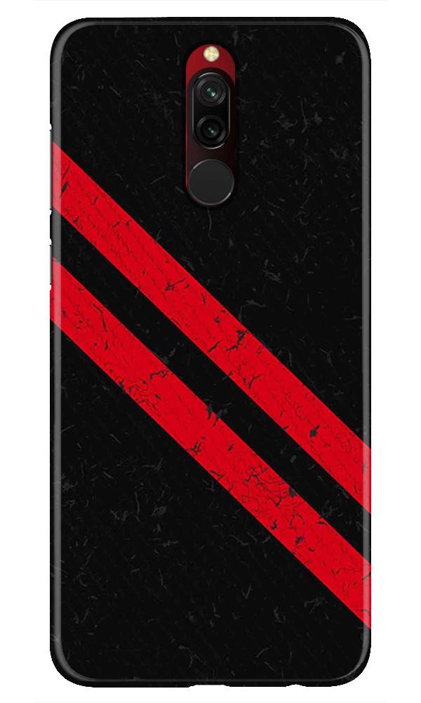 Black Red Pattern Mobile Back Case for Xiaomi Redmi 8  (Design - 373)