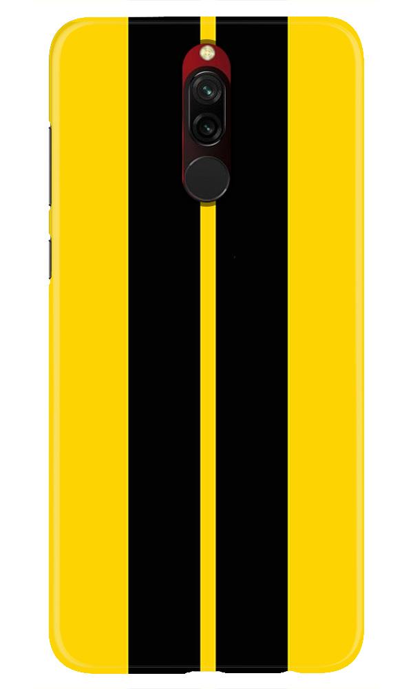 Black Yellow Pattern Mobile Back Case for Xiaomi Redmi 8  (Design - 377)